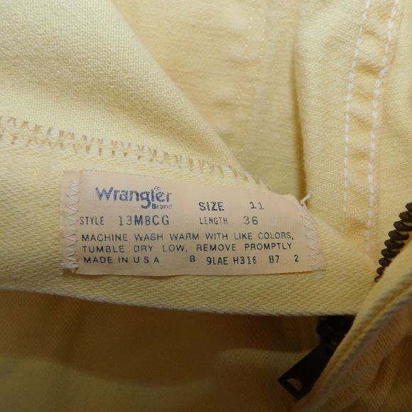 Wrangler Jeans Women Size 11 Cowboy High Waisted USA Made 13MBCG Yellow RARE 80s - Picture 3 of 10